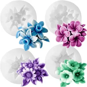 4-Piece Silicone Candle Molds Set, Includes 4 Styles for Making Candles Soapmaking Crafts & Aromatherapy Diffusers, DIY Craft Supplies