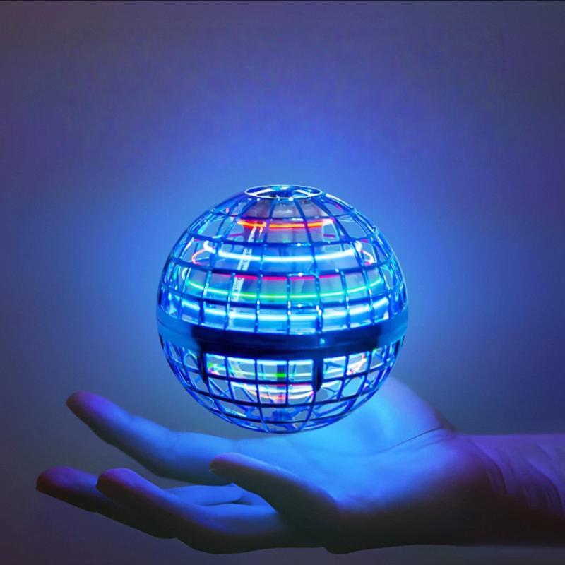 Levitating Flying Ball with Lights Cosmic Globe Boomerang Hover Ball Galactic Fidget Spinner Hand Drone Orbit Cool Toys Gift USB Charging RGB Light LED Anti-Gravity 6-12 year old