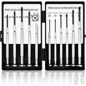 11PCS Small Precision Screwdriver Set, Premium Mini Screw Driver Set Kit, 6 Different Sizes of Flat Head Philips Screwdrivers for Watch, Eyeglasses, Electronics, Repair Box