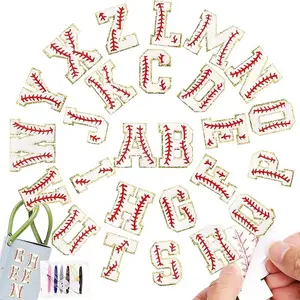 Self-Adhesive Letters Chenille Patches: 26PCS Baseball Letter Patches Stickers Varsity Letter Patches for Backpacks Alphabet Embroidered Preppy Patch