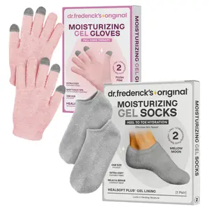 Moisture Therapy Bundle - Moisturizing Gel Gloves (Rose) - Full Foot Gel Socks (Mellow Moon) - Moisturizing Skin Care
