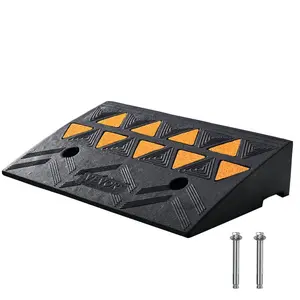 Fathersdaygift VEVOR Rubber Curb Ramp 4.25 Rise Height Sidewalk Curb Ramp, 11.8 Width 19.7 Length Driveway Ramp for Curb, 15T Heavy Duty Rubber Ramp for Forklifts, Trucks, Buses, Cars, Wheelchairs, Bikesdealsforyoudays