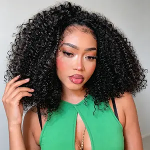 [3 In 1 Half Wig] THE FOX Kinky Curly Half Wig 100% Remy Human Hair with Blending Edge, Melted 4C Kinky Edges, 3C/4A Glueless Wigs, 3-in-1 Flip Over Drawstring, Zero Leave-out, 180% Density Human Hair Wigs Beginner Friendly #SummerVibes
