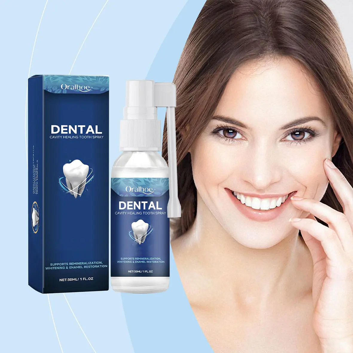 Oralhoe Tooth Care Spray for Enamel Repair Whitening & Fresh Breath Gentle Oral Care for Daily Dental Hygiene 30ml