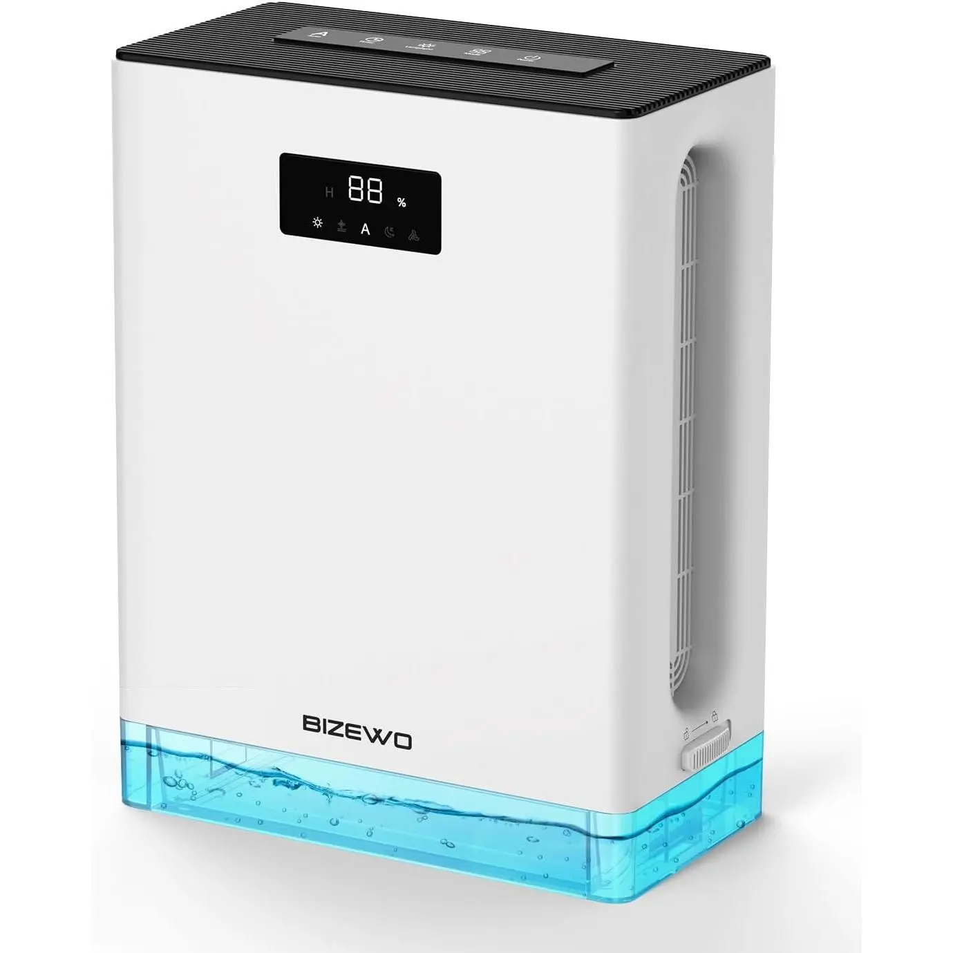 Compact Large-Cap Home Dehumidifier - 101oz Water Tank, 980 sq ft Coverage, Ultra-Quiet, Energy Efficient, 2 Modes, Auto Defrost, Auto Shut Off, Timers, Moisture Removal, Ambient Lights, Color Changing, for Bedroom, Indoor Use, Living Room