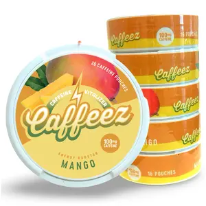 Caffeez™ Mango Energy Pouch Sleeve 5 Cans - Tropical Flavor with 100mg Caffeine & 250mg Guarana for Steady Energy Boost