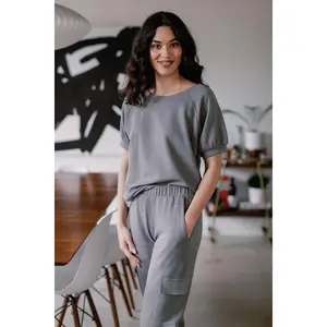 Berkeley Puff Short Sleeve Bamboo & Organic Cotton Raglan Sweatshirt Top