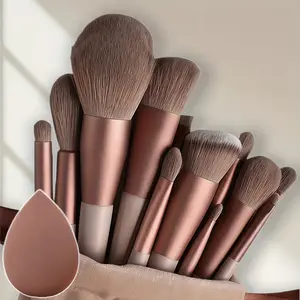13-Piece Makeup Brush Set, Soft Fluffy Professional Foundation Loose Powder Eyeshadow Blush Brushes, Includes Storage Bag, Ideal for Beginners