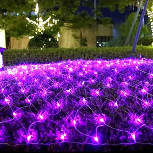 Halloween Net Lights Outdoor, Purple Halloween Net Mesh Lights 200 Led Bulbs Waterproof, for Indoor, Curtain, Tree, Bush, Party, Wedding, Fairy, Wall(9.8'x6.6', Plug in)