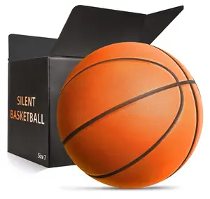 Silent Basketball Size 7 (29.5") – Grooved Airless Indoor Basketball for Quiet Dribbling and Indoor Training, Pro PU Foam Ball – Real Feel Higher Bounce Quieter