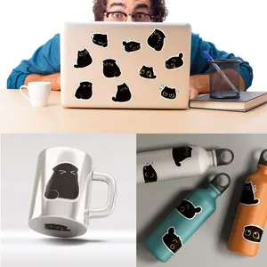 Cute Cat Theme Aesthetic Sticker Pack, Cartoon Kitty Art Style, 40 Sheets, Suitable for Laptop Water Cup Phone Case Skateboard Hand Account DIY Decor