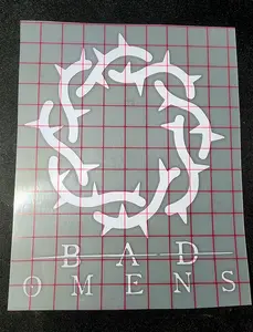 Bad Omens Symbol Vinyl Window Decal Heavy Metal Alternative Metal Goth Handmade in USA Easy Install Long Lasting Water & UV Resistant Decorative Sticker