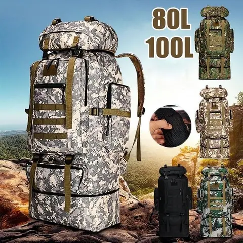 80L  Mountaineering Bag Climb Bag Tactical Backpacks Large Backpack Outdoors Hiking Camping Travel Bags