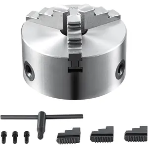 VEVOR 4 - Jaw Lathe Chuck, 10 in (250 mm), Lathe Chuck, 0.6 - 9.84 in (15 - 250 mm) Clamping Range with T - key Fixing Screws Reversible Jaws, HT300 Cast Iron Material, Internal External for Wood Metal LatheVEVOR Super Brand Day