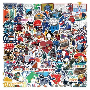 110 pcs Ice Hockey Mix DIY Stickers Decals for Laptops Phones Phone Case Scooter Consoles Walls Luggage Case Books Journal Notebook Craft Project Party Decoration Goodie Bag