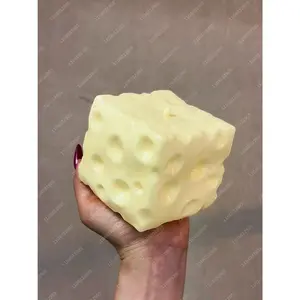 Jumbo Cheese Cube Stress Ball Big Cheese Shapeable Squeeze Ball Non-Bounce Fidget Toy ASMR Sensory Anti-Stress Christmas Gift