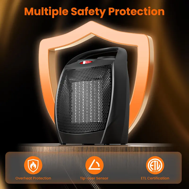 R.W.FLAME 1500W Electric Ceramic Portable Heater Fan - Indoor Small Space Heater with Adjustable Thermostat, 3 Heat Modes (750W Low Heat, 1500-1999W Range), ETL Listed for Office, Bedroom (200W+) R.W.FLAME 1500W Electric Ceramic Portable Heater Fan - Indoor Small Space Heater with Adjustable Thermostat, 3 Heat Modes (750W Low Heat, 1500-1999W Range), ETL Listed for Office, Bedroom (200W+)