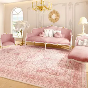 Vintage Floral Pattern Rug, Flower Pattern Rugs, 1 Count Non-slip Soft Floor Mat, Decorative Carpet for Home Living Room Bedroom Hotel Dormitory, Floral Area Rug