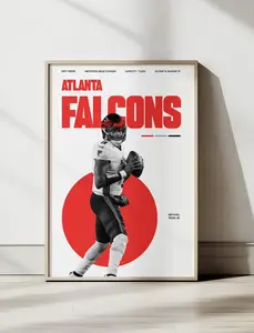 Falcons Poster - Digital Football Wall Art, Sports Room Decor, Athlete Print, Game Day Art, Bedroom Wall Decor