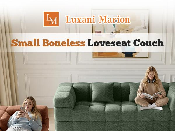 75" Cloud Loveseat Sofa in a Box, No Assembly Required Comfy Deep Seat Boneless Couch, Modern Small Couches for Living Room, Bedroom, Apartment