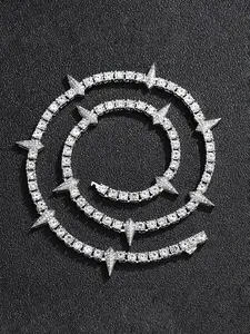 Elegant Rhinestone Pendant Necklace, Zircon Necklace, Star Necklace, Unisex Fashion Jewelry, Sparkling Crystal Design, Perfect Gift for All Occasions