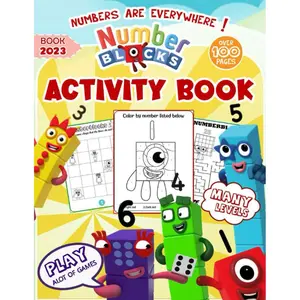Number Blocks Activity Book: Unofficial Version 2023 - Kids Activity Book - Coloring Book& Games for Ages 4-8 Years: Maze, Sudoku, How to Draw, Dot to Dot, Coloring,... Paperback – June 26, 2023