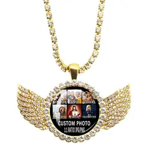 Personalized Photo Angel Wings Necklace,Custom Chain for Men Women Pendant Memorial Necklace with Picture Hip Hop Jewelry Personalized Gift,target valentines day 2026,accessories for women,valentines gifts for gf,gifts for women