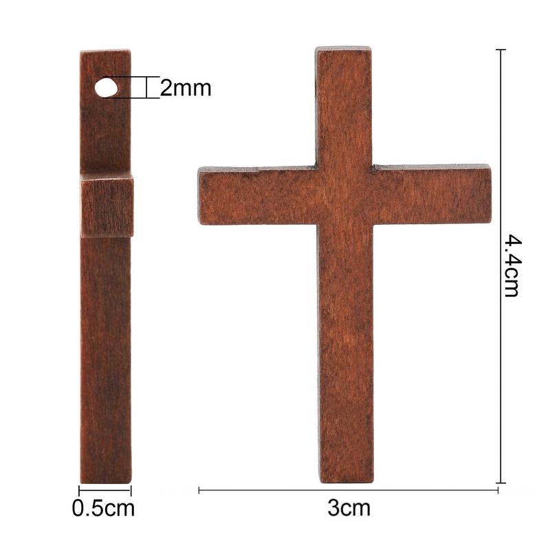 Set of 70 Small Cross Set for Crafts, Wooden Cross Charms for Christian Baptism, First Communion, Wooden Crosses for Crafts, 1.2x1.7 Inch