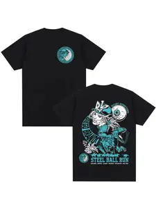 Anime Jojo Bizarre Adventure T-shirt STEEL BALL RUN Diego Brando Manga Graphic T-shirts Men Women  Casual Tshirt