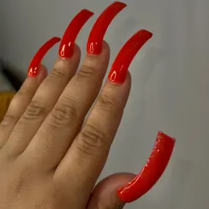 Curve Red Press On Set Nails Nail Art