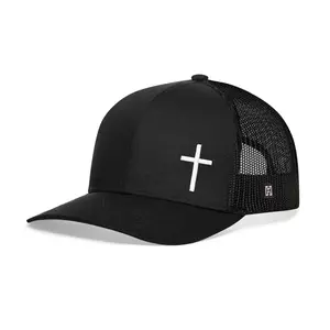 Cross Trucker Hat  |  Black Cross Snapback
