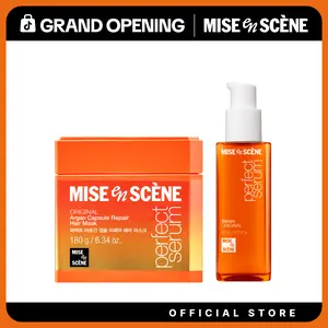 Perfect Serum Original Repair Duo|Mise En Scène|Perfect for Damaged Hair, Glossy Shine|Hair Serum (2.70 fl oz) & Hair Mask (6.34 oz)