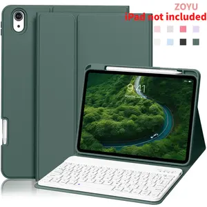 【TikTokShopHolidayHaul】Zoyu iPad Keyboard Case with Pencil Holder for 10.9" 10th Gen iPad/Air4/5th 11 inch Magnetic Adsorption Detachable Keyboard ipad pro 13-inch m4 11-inch a16 wake function smart keyboard case Holographic Fall Kindle
