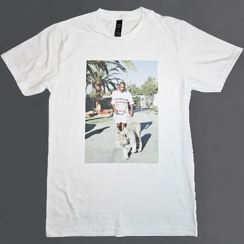 Mike Tyson and White Tiger White T-shirt sizes available S-3XL