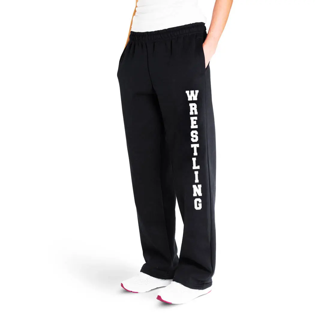 Wrestling Fleece Sweatpants, Buttery Soft Men's High Performance Drawstring Waist Sweatpants, Everyday Active Gym Set with Pockets Sports Bottoms, Buttery Soft Men's Sports Sweatpants, Gym Set With Pockets Men's Sports Sweatpants