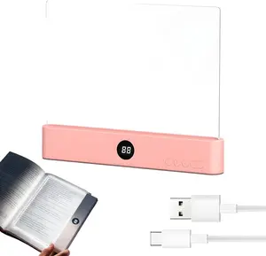 Book Light, Rechargeable Clear LED Flat Reading Light with & Timer, Dimmable Panel Plate Lamp Book Full Page Light for Reading in Bed at Night, Funny Gifts for Readers,2026  Valentine's Day gift party