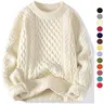 Women's Solid Textured Cable Knit Sweater, Casual Drop Shoulder Long Sleeve Round Neck Jumper for Fall & Winter, Ladies' Knitwear for Daily Wear