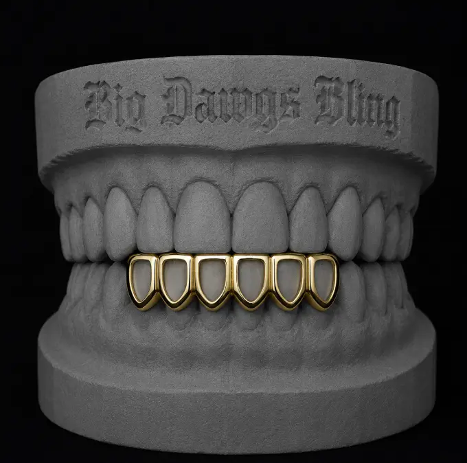 14K Gold Plated Bottom Lower Open Face Grillz