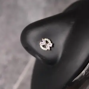 Pink CZ Stone Nose Ring Collection - 316L Stainless Steel Hypoallergenic Screw On Ball End 20g Nose Jewelry for Comfort & Confidence