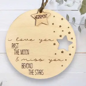 'I love you past the moon and I miss you beyond the stars' ornament | miscarriage memorial item | Keepsake
