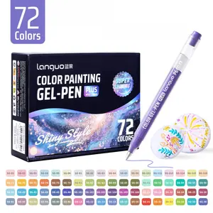 72pcs Languo Gel Pen Set, 1.0mm Tip, Smooth Coloring, Large Capacity, Rich Colors, Ideal for Paper, Fabric, Wood, Plastic, Glass, DIY Crafts