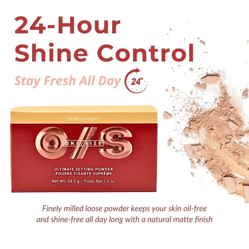 One Size Ultimate Blurring Setting Powder Full- Translucent - for Fair to Dark Skin Tones, 1.2 Ounce
