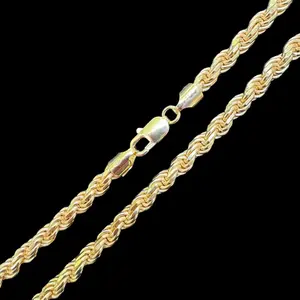 5PC / 10PC Hip Hop Style 4mm 24" Gold / Silver Plated Rope Chain Necklace Fashion Jewelry