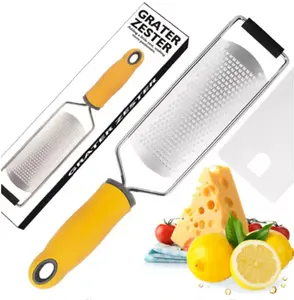 Stainless Steel Citrus Zester & Cheese Grater – Premium Kitchen Tool for Lemon, Ginger & More Hanging Plastic Set Utensils