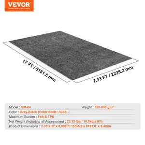 VEVOR Garage Floor Mat, TikTokShopBlackFriday, 7.4'x17' Waterproof Protection from Water,Snow, Rain,Mud and Oil for Cars, Non-slip Heavy Duty Containment Mat with TPE Anti-Leak Backing & Easy to Clean & Cuttable