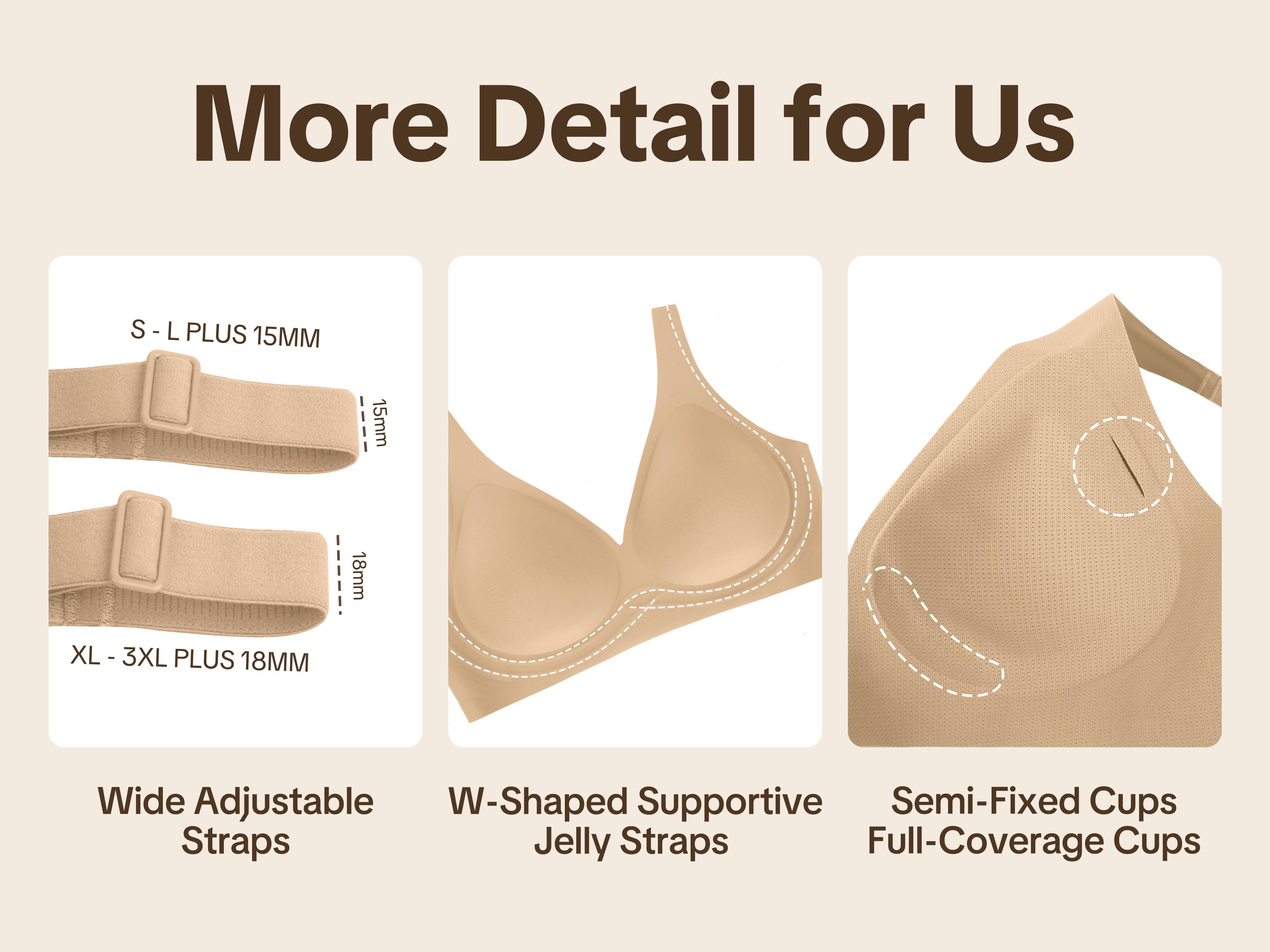 HSIA Plungia Women's Deep V Wireless Seamless Bra, Full Coverage 4-Way Stretch T-Shirt Bra with W-Jelly Support Band, 3D Molded Breathable Cups, Smoothing Wide Wings & U-Back, Adjustable Anti-Slip Straps (Free Extender Included)