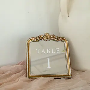 Table Number Mirrors for Wedding Receptions