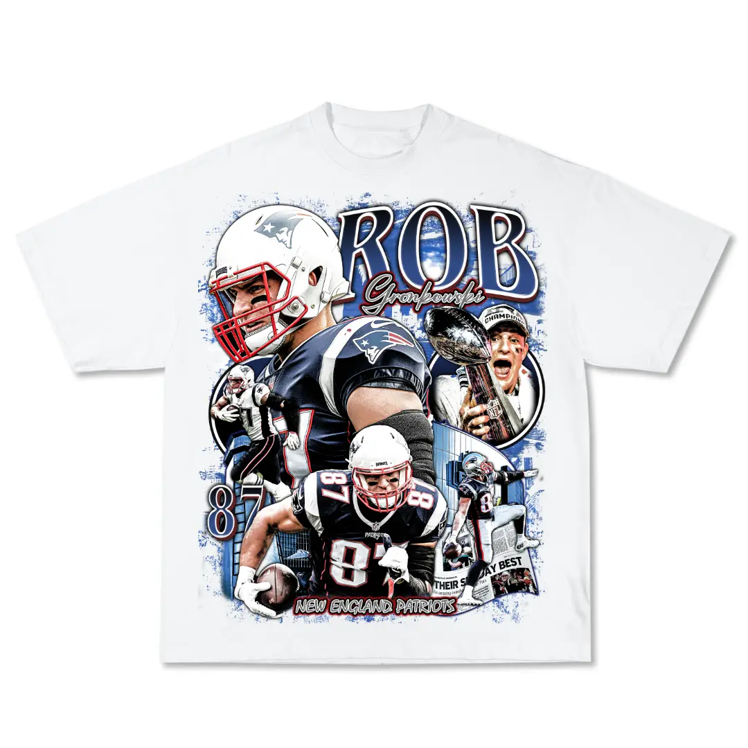 Gronk Graphic Tee, Y2K Rap Streetwear T-Shirt, Unisex Crew Neck, Vintage Hip-Hop Graphic, Sports Style, Casual Cotton Fit