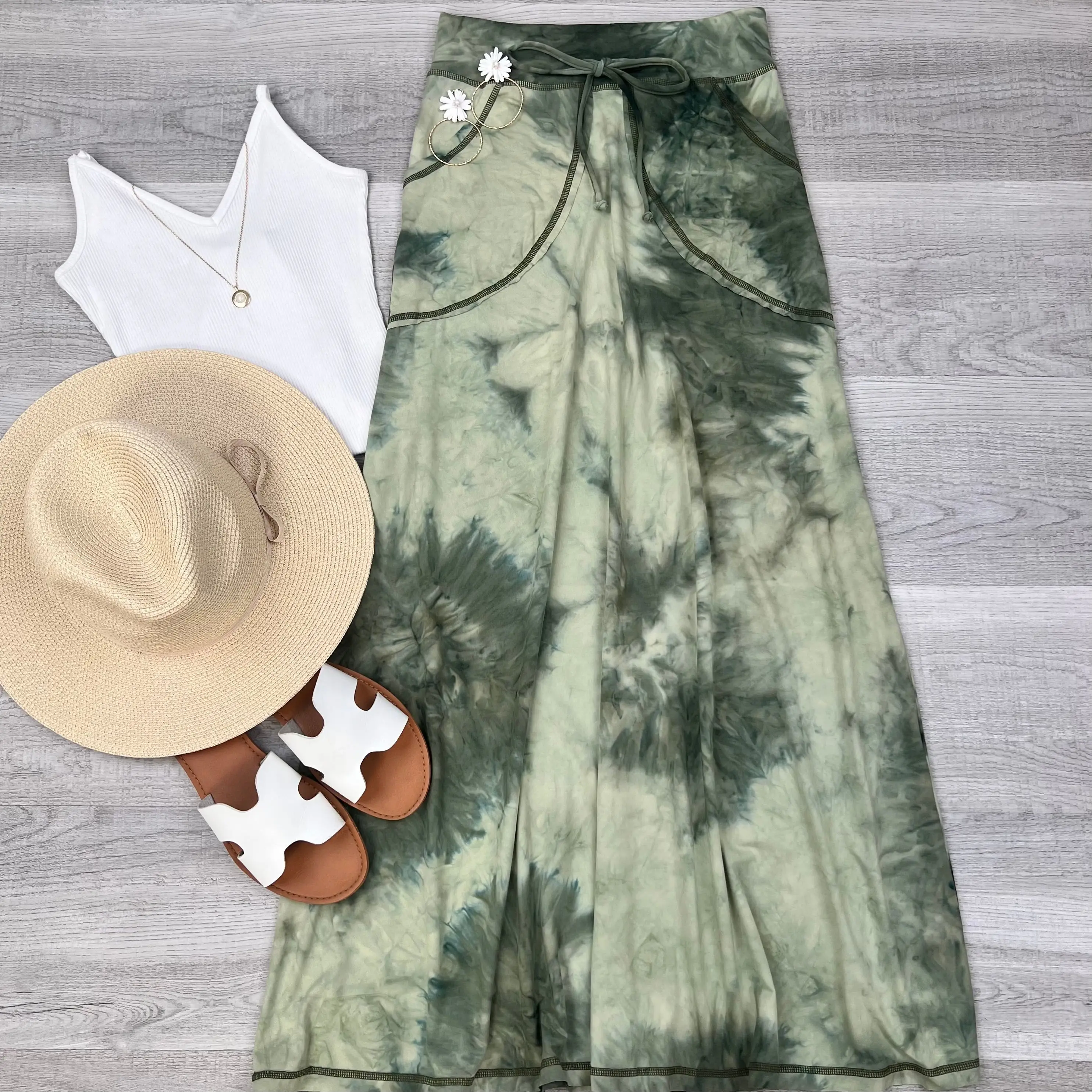 Luna Tie dye maxi skirt