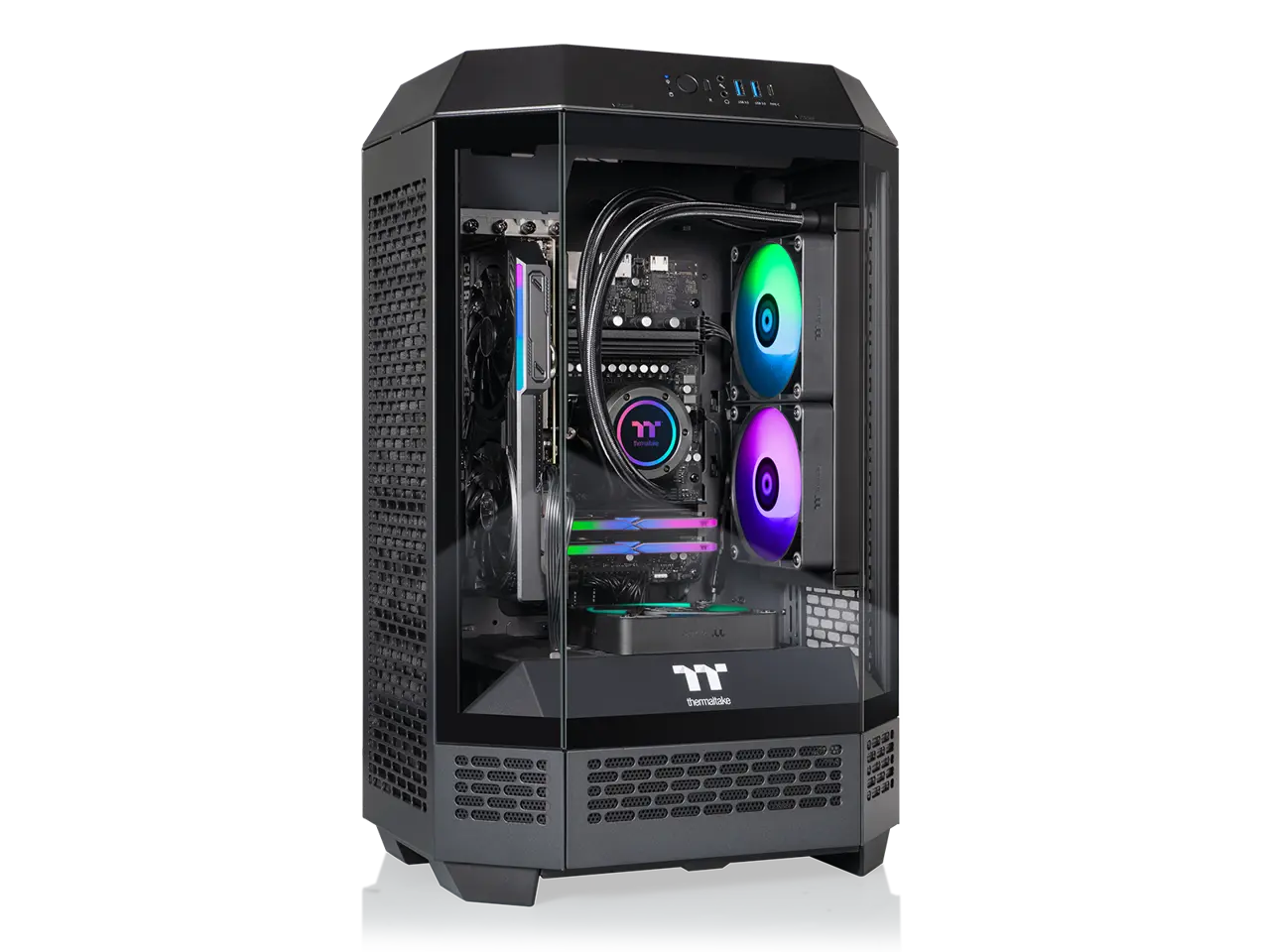 Thermaltake Gaming Desktop PC T3BK-B650-96X-LCS AMD Ryzen 7 8700F 32GB DDR5 1TB NVMe SSD AMD Radeon RX 9060 XT Windows 11 Home
